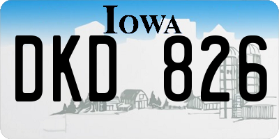 IA license plate DKD826