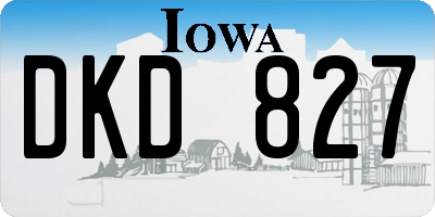 IA license plate DKD827
