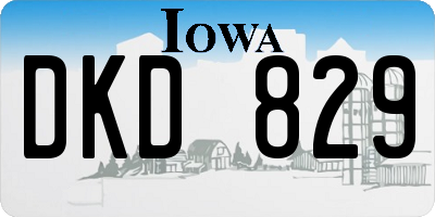 IA license plate DKD829