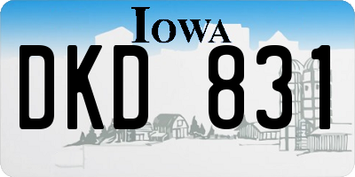 IA license plate DKD831