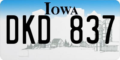 IA license plate DKD837