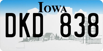 IA license plate DKD838