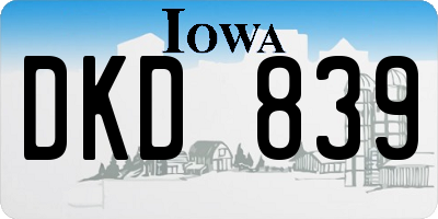 IA license plate DKD839