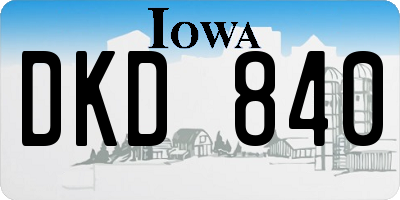 IA license plate DKD840