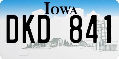 IA license plate DKD841