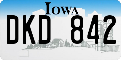 IA license plate DKD842