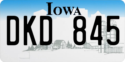 IA license plate DKD845