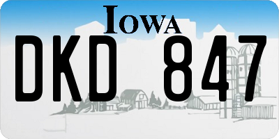IA license plate DKD847