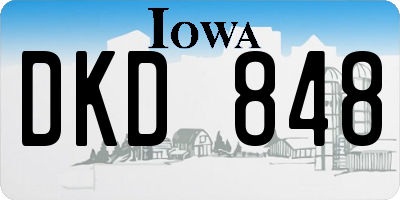 IA license plate DKD848