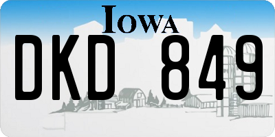 IA license plate DKD849