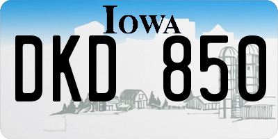 IA license plate DKD850