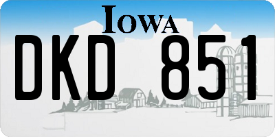 IA license plate DKD851