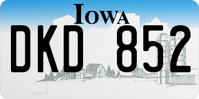 IA license plate DKD852