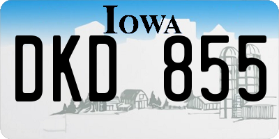 IA license plate DKD855