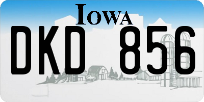 IA license plate DKD856