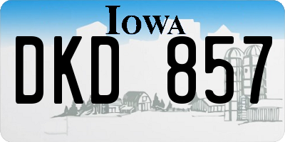 IA license plate DKD857