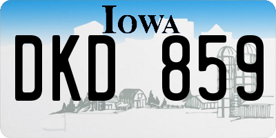 IA license plate DKD859