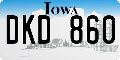 IA license plate DKD860