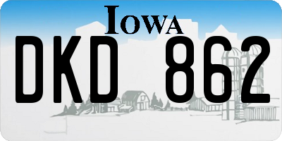 IA license plate DKD862