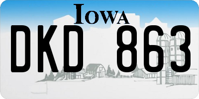 IA license plate DKD863
