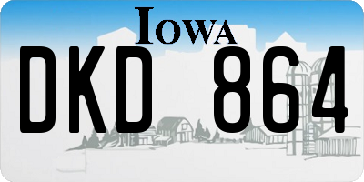IA license plate DKD864