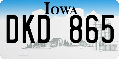 IA license plate DKD865