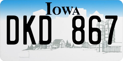 IA license plate DKD867