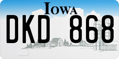IA license plate DKD868