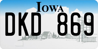 IA license plate DKD869