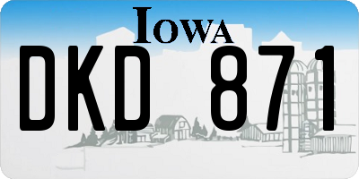 IA license plate DKD871