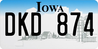IA license plate DKD874