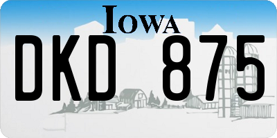 IA license plate DKD875