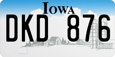 IA license plate DKD876