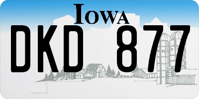 IA license plate DKD877