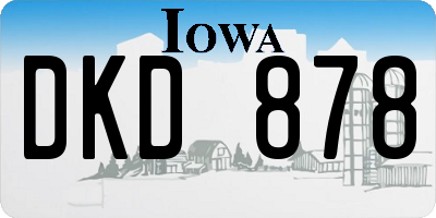 IA license plate DKD878