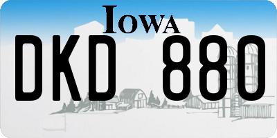 IA license plate DKD880