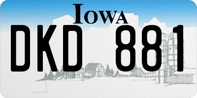 IA license plate DKD881