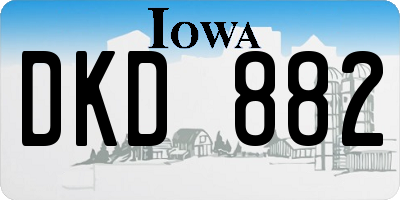 IA license plate DKD882