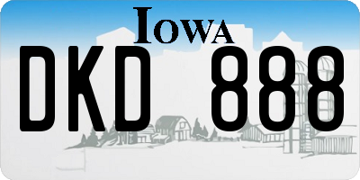 IA license plate DKD888