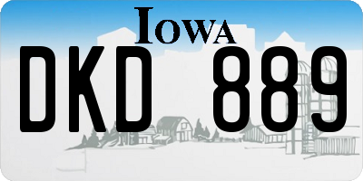 IA license plate DKD889
