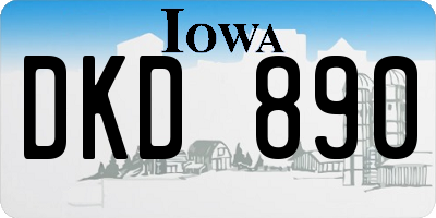 IA license plate DKD890