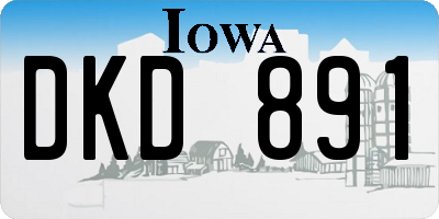 IA license plate DKD891