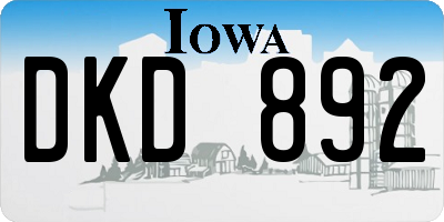 IA license plate DKD892