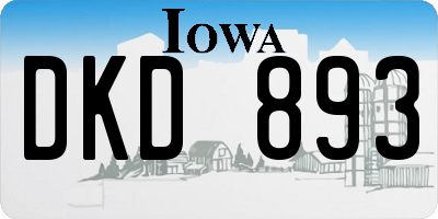 IA license plate DKD893