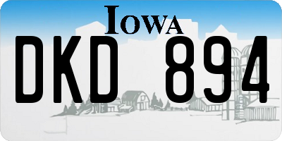 IA license plate DKD894