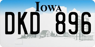 IA license plate DKD896