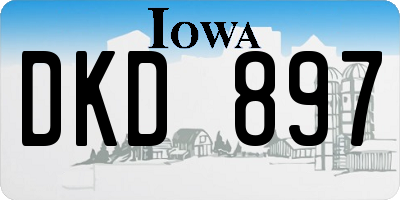 IA license plate DKD897