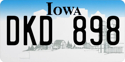 IA license plate DKD898