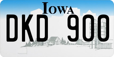 IA license plate DKD900
