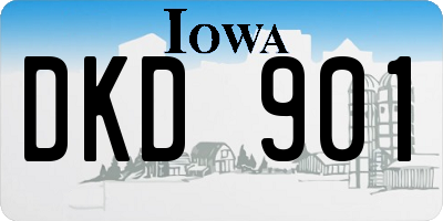 IA license plate DKD901